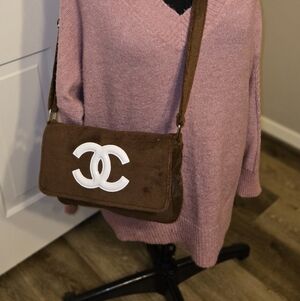 Brown Shoulder Bag with CC Logo Precision